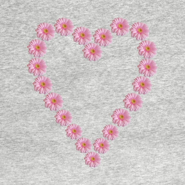 Pink Daisy Heart for Mothers Day by ellenhenryflorals